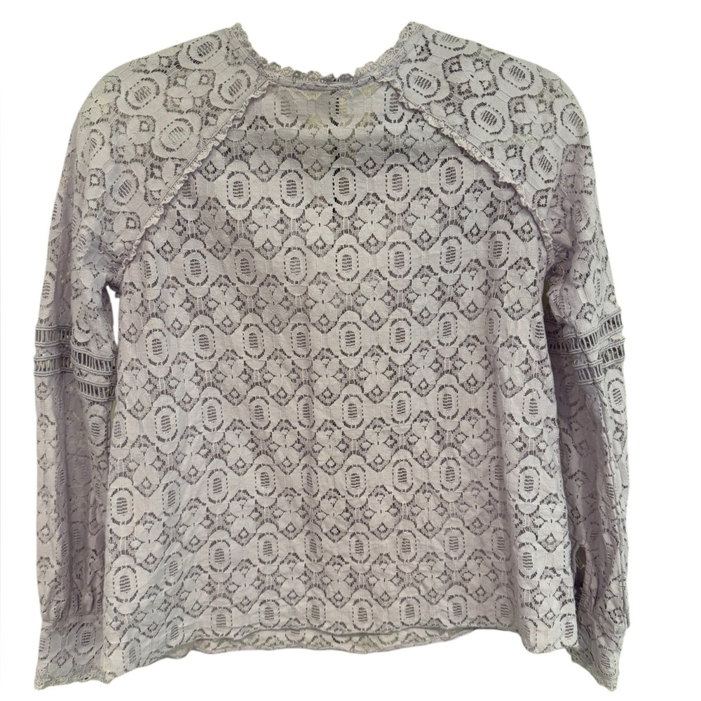 Lavender Lace Long Sleeve Blouse